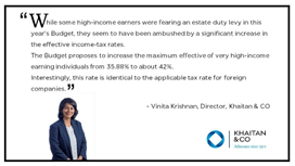 Vinita Krishnan, Director Khaitan & Co shares her views on the budget2019